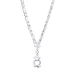 Square Solitaire Silver Cubic Zirconia Anti Tarnish Necklace Bulk