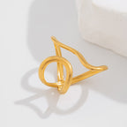 Wave Glossy 18K Gold Plated Silver Anti Tarnish Adjustable Ring Bulk