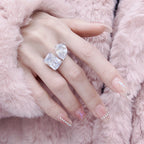Bulk Designer Double Shape Silver CZ Copper Anti Tarnish Fancy Ring