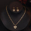 Heart Evil Eye 18K Gold CZ Anti Tarnish Pendant Chain Earring Set Bulk