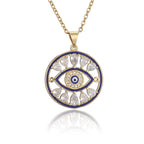 Evil Eye Drop Cubic Zirconia 18K Gold Necklace Pendant Chain Bulk