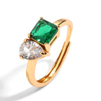 Oval Green Gold Anti Tarnish Free Gold Free Ring For Women Bulk