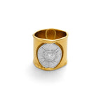 Sun 18K Gold Silver Stainless Steel Anti Tarnish Band Ring Women Bulk