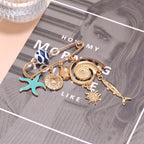 Blue Gold Ocean Safety Pin Enamel Brooch For Women Bulk