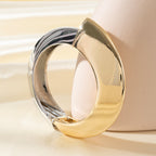 Glossy Two Tone 18K Gold Silver Openable Kada Bracelet For Women Bulk