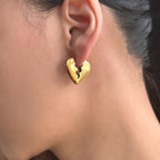 Heart Broken Gold Silver Anti Tarnish Copper Hoop Earrings Bulk