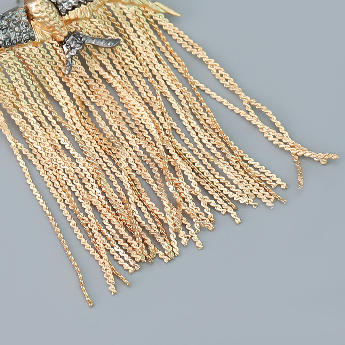 Eagle Bird 18K Gold Silver Cubic Zirconia Dangler Tassel Earring Bulk