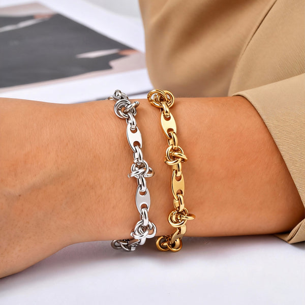 Bulk Chunky Link Chain Gold Silver Plain Stainless Steel Bracelet Main image