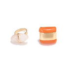 Luxury Green & Orange Resin Gold Plated Adjustable Ring For Women Bulk