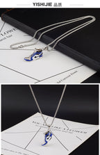 Basketball Shoe Silver Blue Red Stainless Steel Pendant Chain Bulk