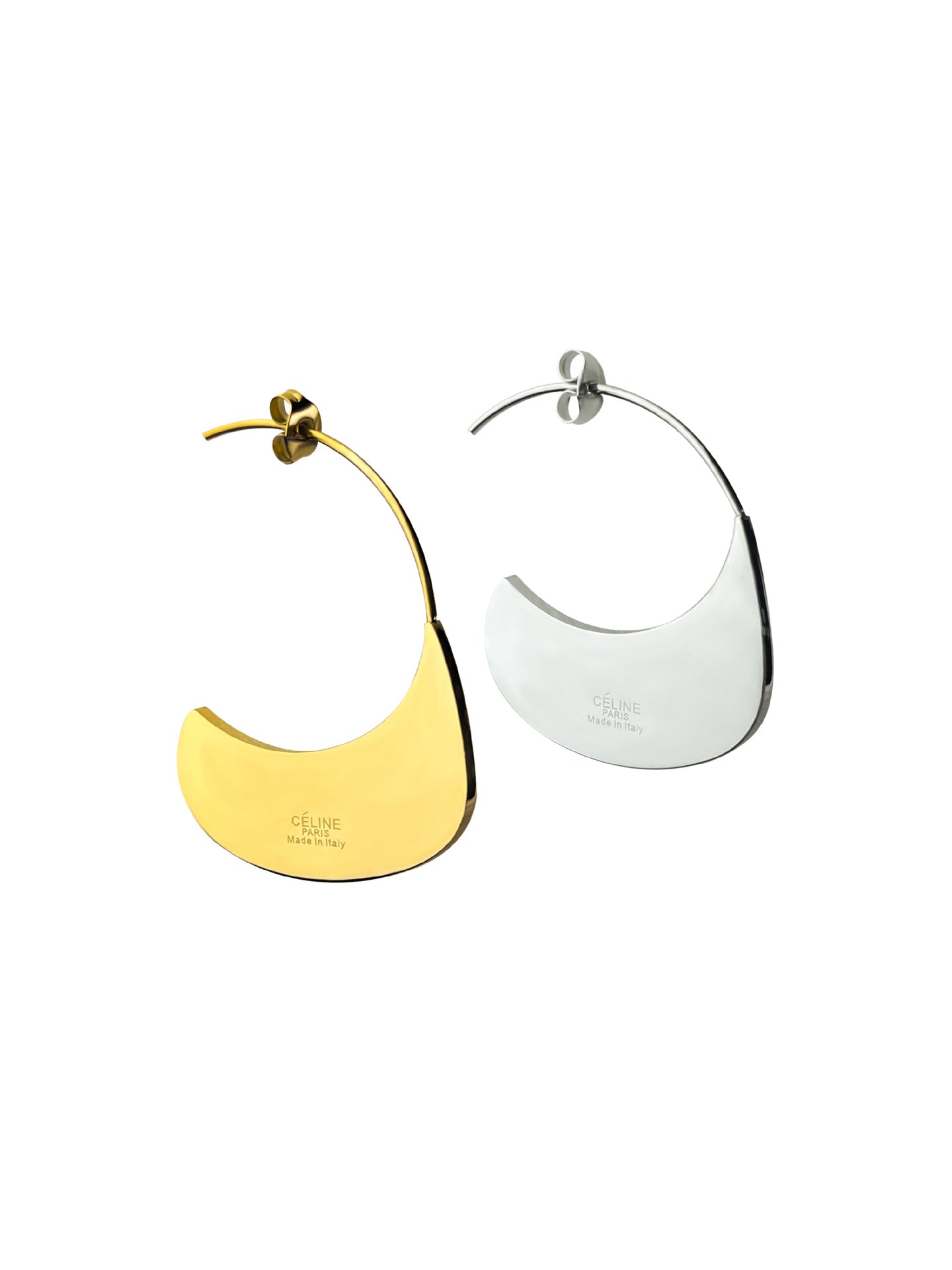 18K Gold Silver Stainless Steel Anti Tarnish Hoop Dangler Earring Bulk