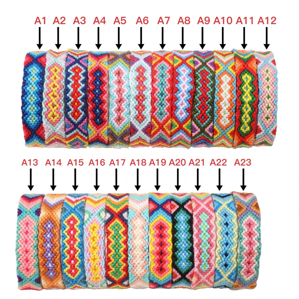 Bohemian Rainbow Braided Threads Adjustable Bracelet For Women Bulk