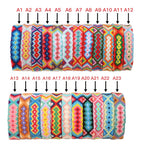 Bohemian Rainbow Braided Threads Adjustable Bracelet For Women Bulk