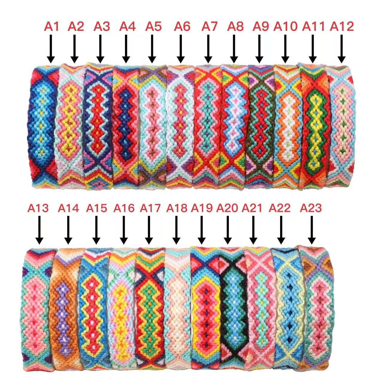 Bohemian Rainbow Braided Threads Adjustable Bracelet For Women Bulk