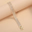 Bulk Multi-Row Baguette Cut Rose Silver Yellow Gold CZ Copper Bracelet