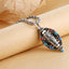 Oval Face Red Green Oxidised Silver Anti Tarnish Pendant Chain Bulk