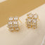 Baguette Cubic Zirconia 18K Gold Anti Tarnish Stud Earring Women Bulk