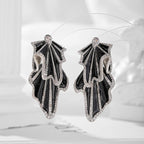 Studded Silver Maroon Red Cubic Zirconia Dangler Earring Women Bulk