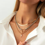 Designer Multi Layer Gold Silver Plated Charm Chain Necklace Wholesale