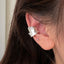 Bow Ribbon Glossy Silver Ear Cuff Earring Pair For Women Bulk