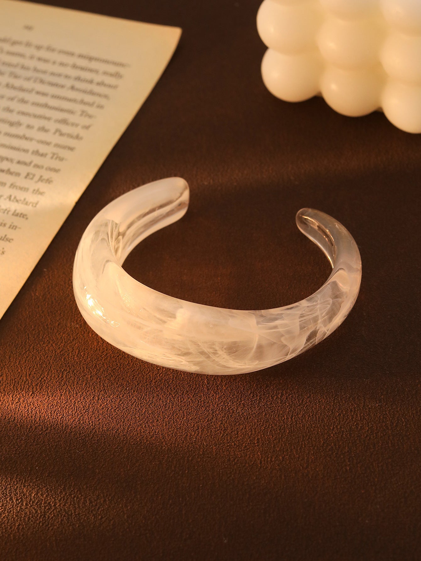 Acrylic White Orange Brown Cuff Kada Bracelet For Women Bulk