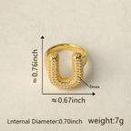 All Initial Letter Alphabets CZ Gold Anti Tarnish Adjustable Ring Bulk