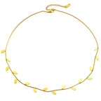 Leaf Charm Hand Chain Ring Gold Stainless Steel Necklace Combo Set Bulk