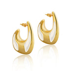 Multi Color Chunky Shape Gold Enamel Copper Hoop Earrings For Women Bulk