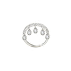 Designer Teardrop Charm Silver CZ Copper Anti Tarnish Fancy Ring Bulk