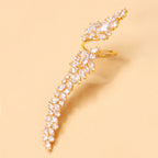 Solitaire Leaf 18K Gold Cubic Zirconia Adjustable Ring For Women Bulk