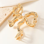 Designer Ribbon Clutch Clip Gold Silver Hair Accessory For Women Bulk