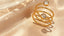 Gold Spiral Wrap Cubic Zirconia Copper Adjustable Ring For Women Bulk
