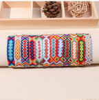Bohemian Rainbow Braided Threads Adjustable Bracelet For Women Bulk
