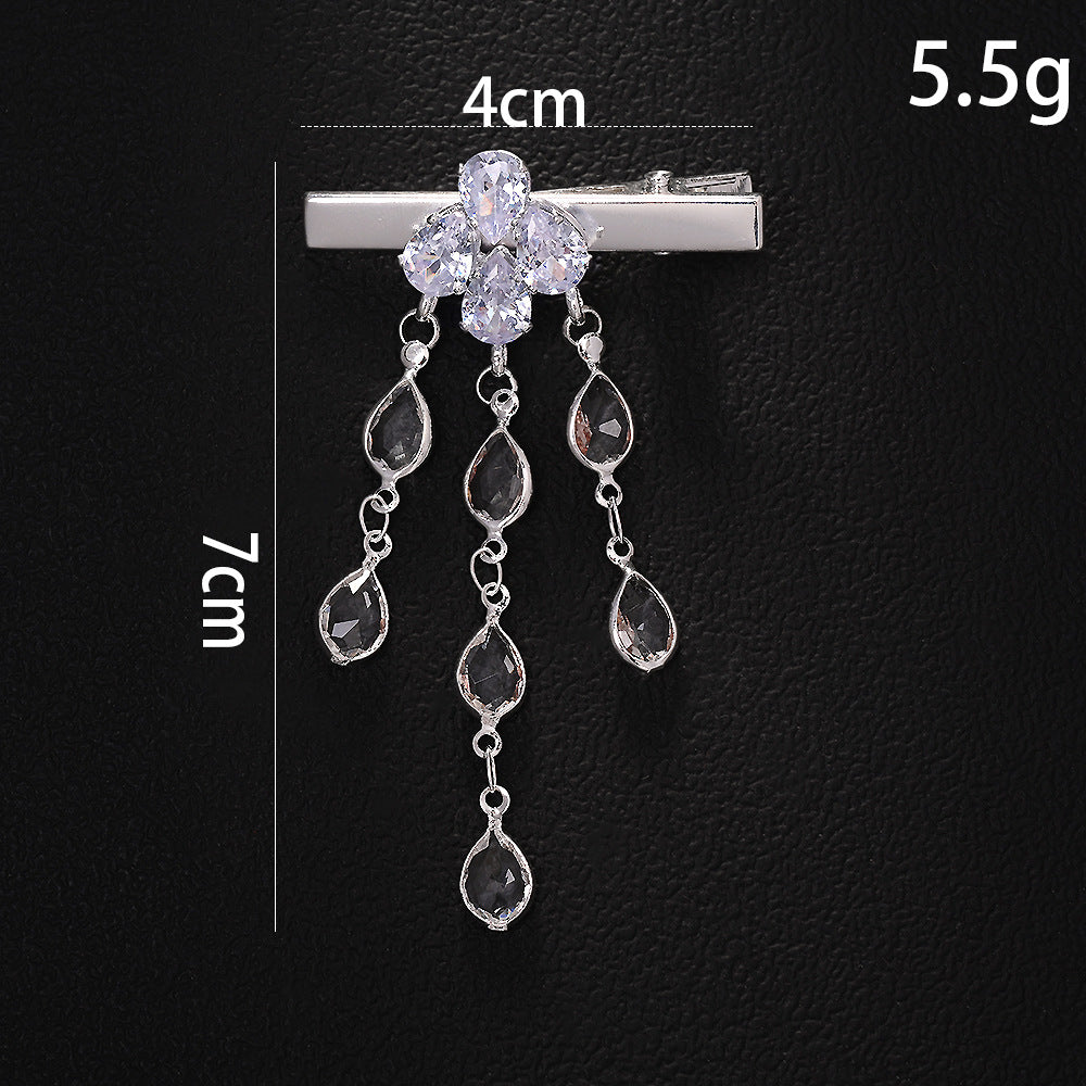 Drop Rhinestone 18K Gold Silver Hair Clips Hair Accessories Women Bulk