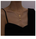 Moon Gold Stainless Steel Anti Tarnish Layer Necklace Charm Chain Bulk