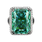 Premium Square Cut Silver Plated CZ Copper Anti Tarnish Fancy Ring Bulk