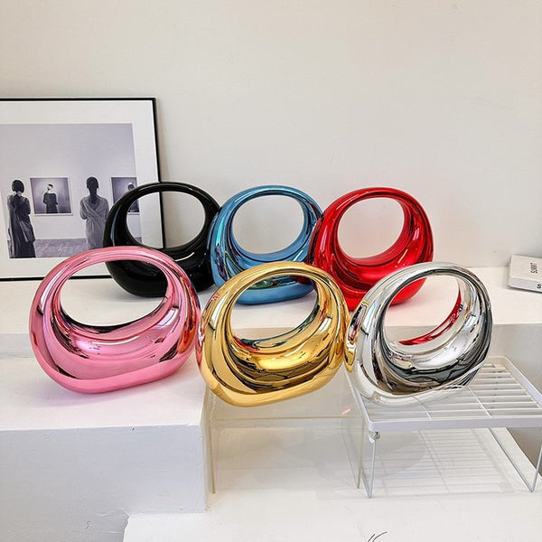 Oval Glossy Acrylic Blue Silver Gold Black Pick Colorful Hand Bag Bulk Main image