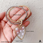 Multi-Charm Heart & Star Design Gold Silver Pearl Copper Bracelet Bulk
