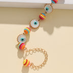 Rainbow Evil Eye 18K Gold Multicolour Handmade Beaded Bracelet Bulk