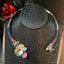 Rainbow Flower 18K Gold Multi Gemstone Pearl Crystal Cubic Zirconia Anti Tarnish Necklace Earring Set For Women