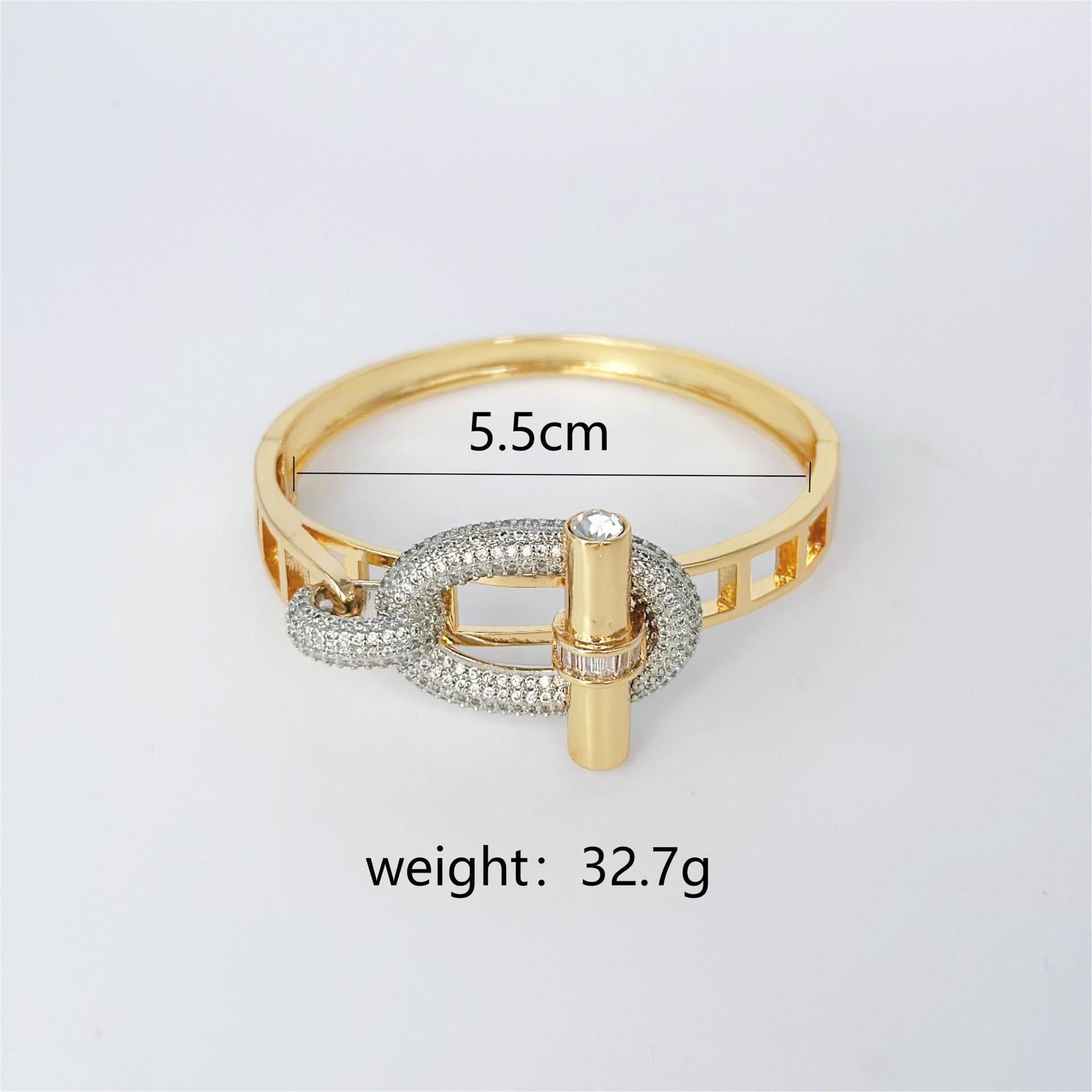Two Tone Lock Gold Silver CZ Anti Tarnish Openable Kada Bracelet Bulk