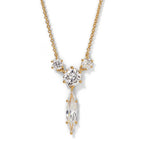 Gold Marquise TeardropCubic Zirconia Copper Necklace For Women Bulk