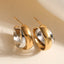 Gold Silver Crossover Stainless Steel Hoop Earrings For Women Bulk