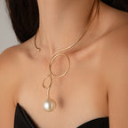 Bow Pearl 18K Gold Hasli Choker Necklace For Women Bulk