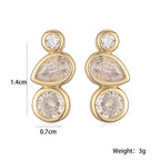 Solitaire 18K Gold Cubic Zirconia Anti Tarnish Stud Earring Women Bulk