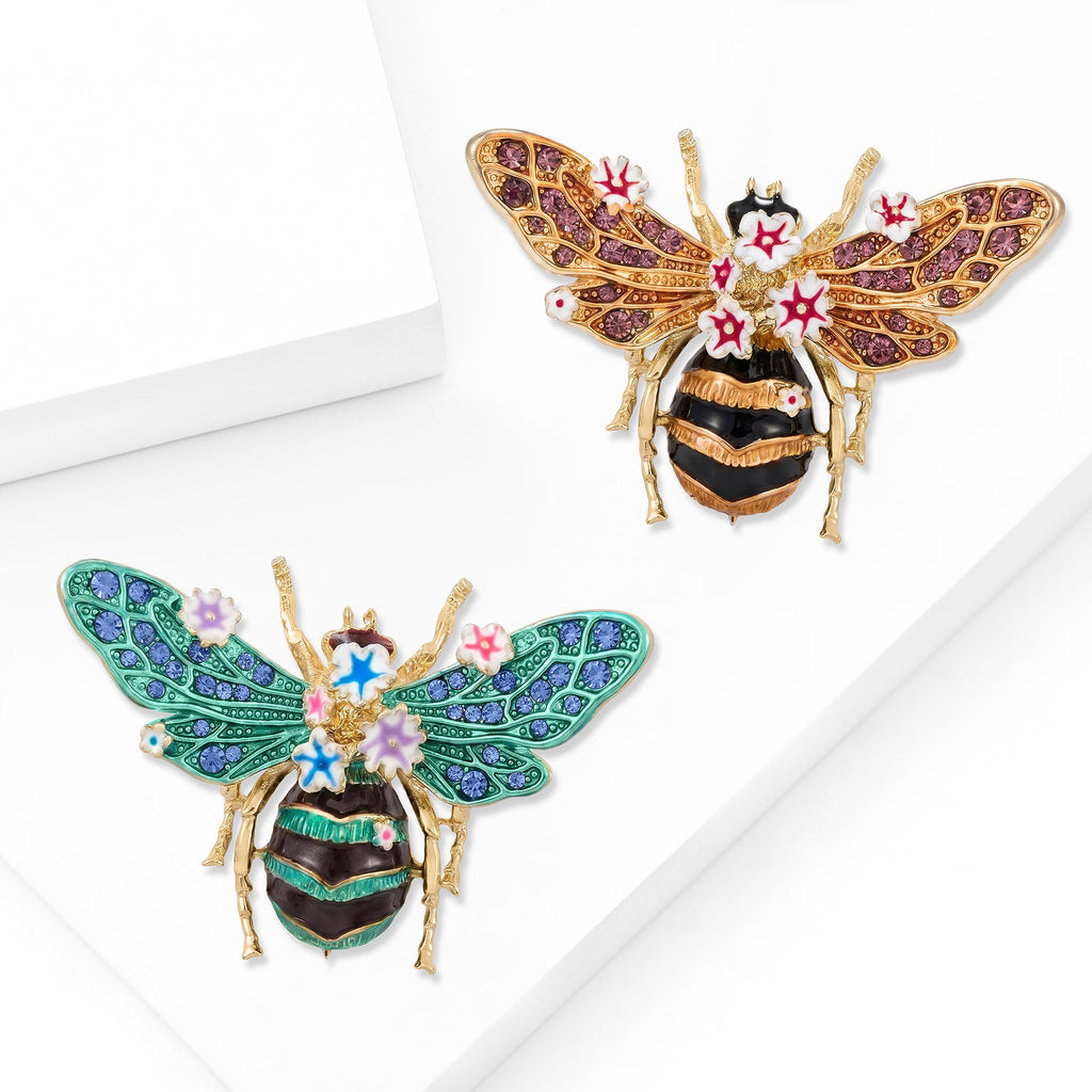 Multi Color Butterfly Gold Plated Rhinestone Brooch For Women Bulk