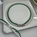 Dual Layer Pearl Infinity 18K Gold Anti Tarnish Necklace Women Bulk