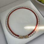 Dual Layer Pearl Infinity 18K Gold Anti Tarnish Necklace Women Bulk
