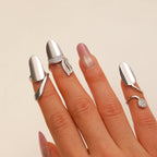 Modern Nail Style Gold Silver CZ Copper Anti Tarnish Combo Ring Bulk