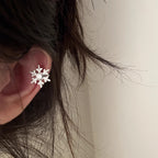 Snowflake Silver CZ Anti Tarnish Ear Clip Ear Cuff Earring Bulk